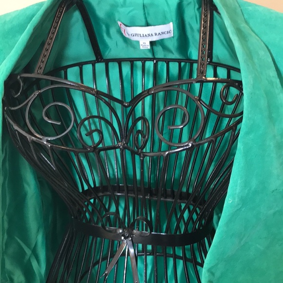 Giuliana Rancic Green Suede Jacket with Side Pockets Size XL - Picture 7 of 13